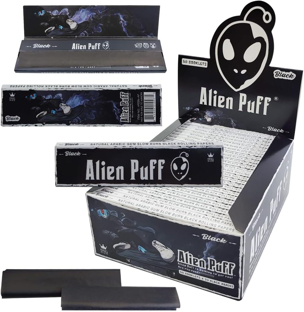 Alien Puff Kingsize Black Colored Rolling Papers