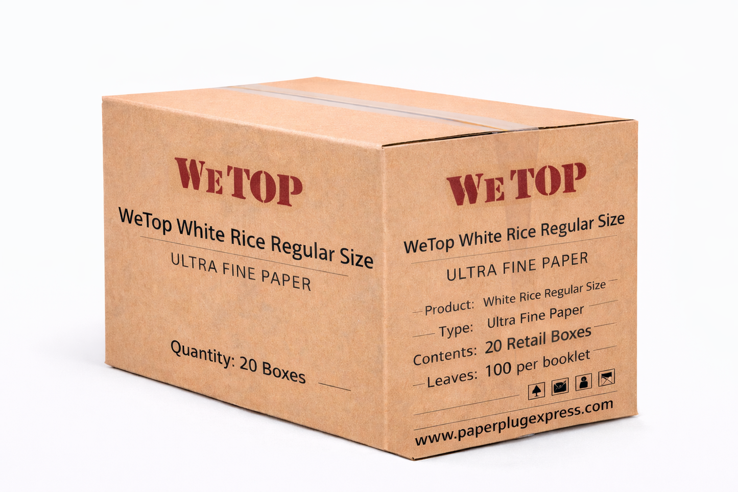 WeTop "Blue" White Rice Regular Size Rolling Paper