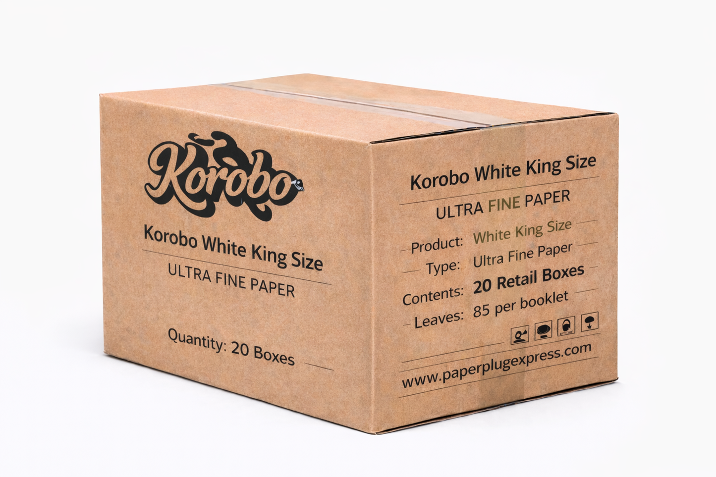 Korobo White Pure Hemp King Size Rolling Papers