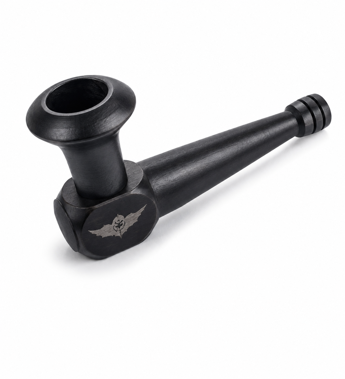 Rustic Black Hand Smoking Wood Pipe