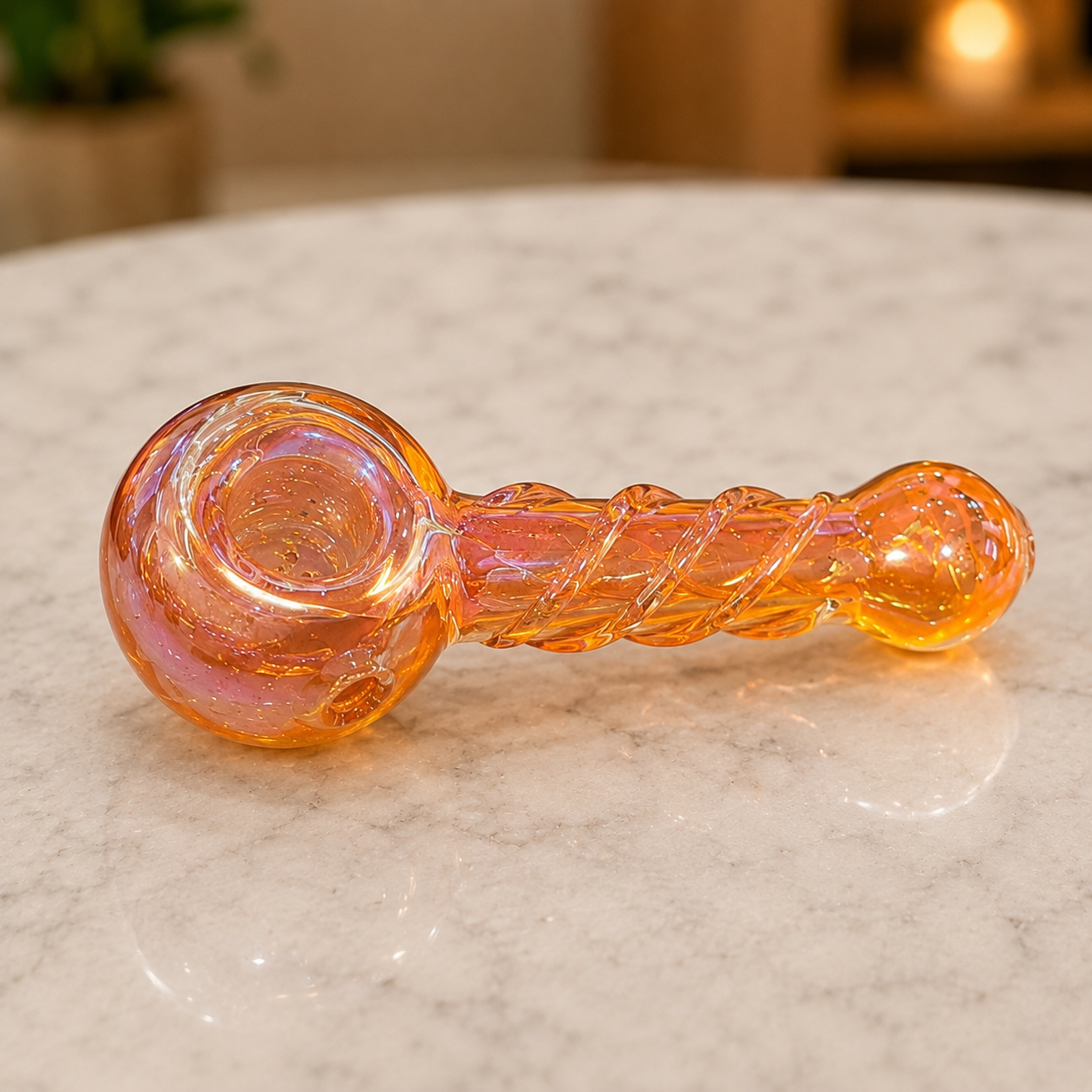 Colorful Twisty Glass Pipe โ 4.7" Thick Borosilicate Hand Spoon Pipe