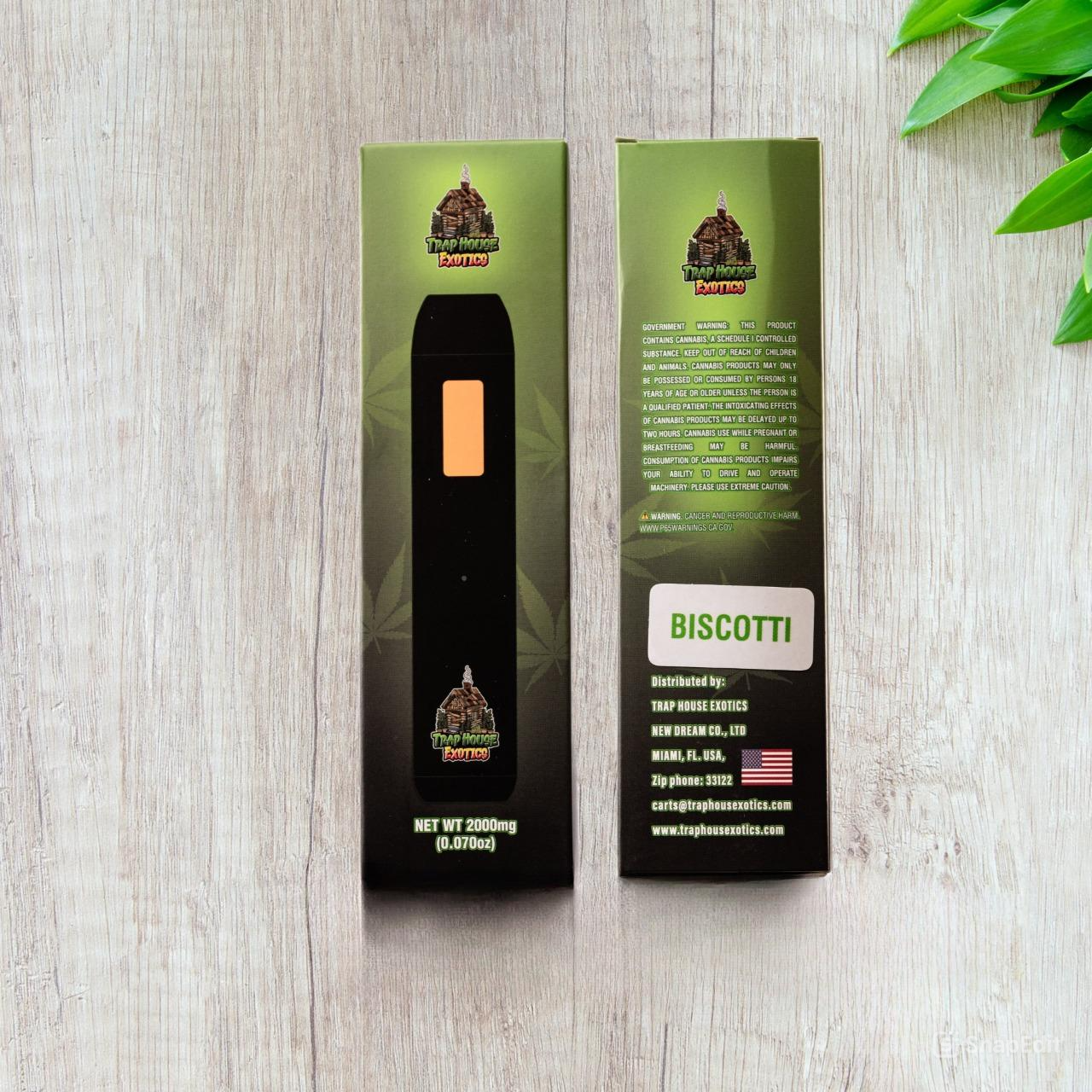 Trap House Exotics Disposable Vape Cartridge - Delta 8 2000mg