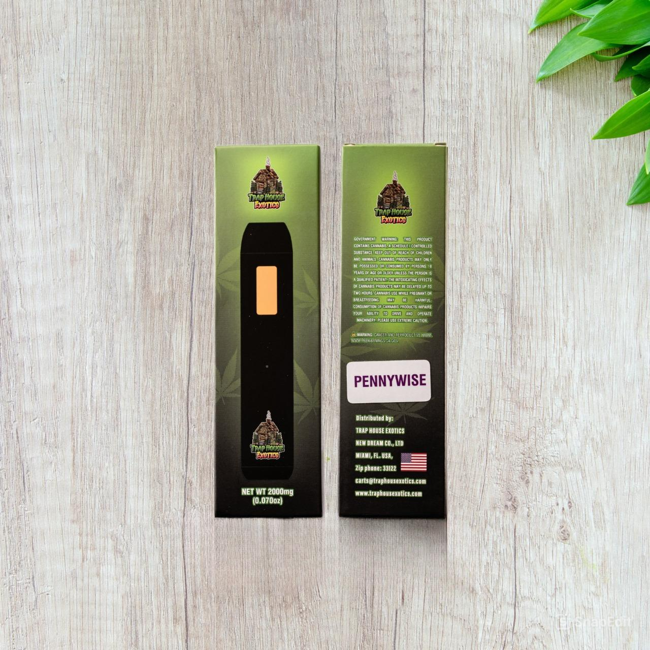 Trap House Exotics Disposable Vape Cartridge - Delta 8 2000mg