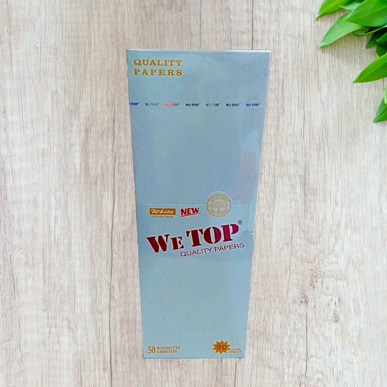 WeTop White Regular Size / Queen Size Rolling Paper - 90 Leaves (Full box)