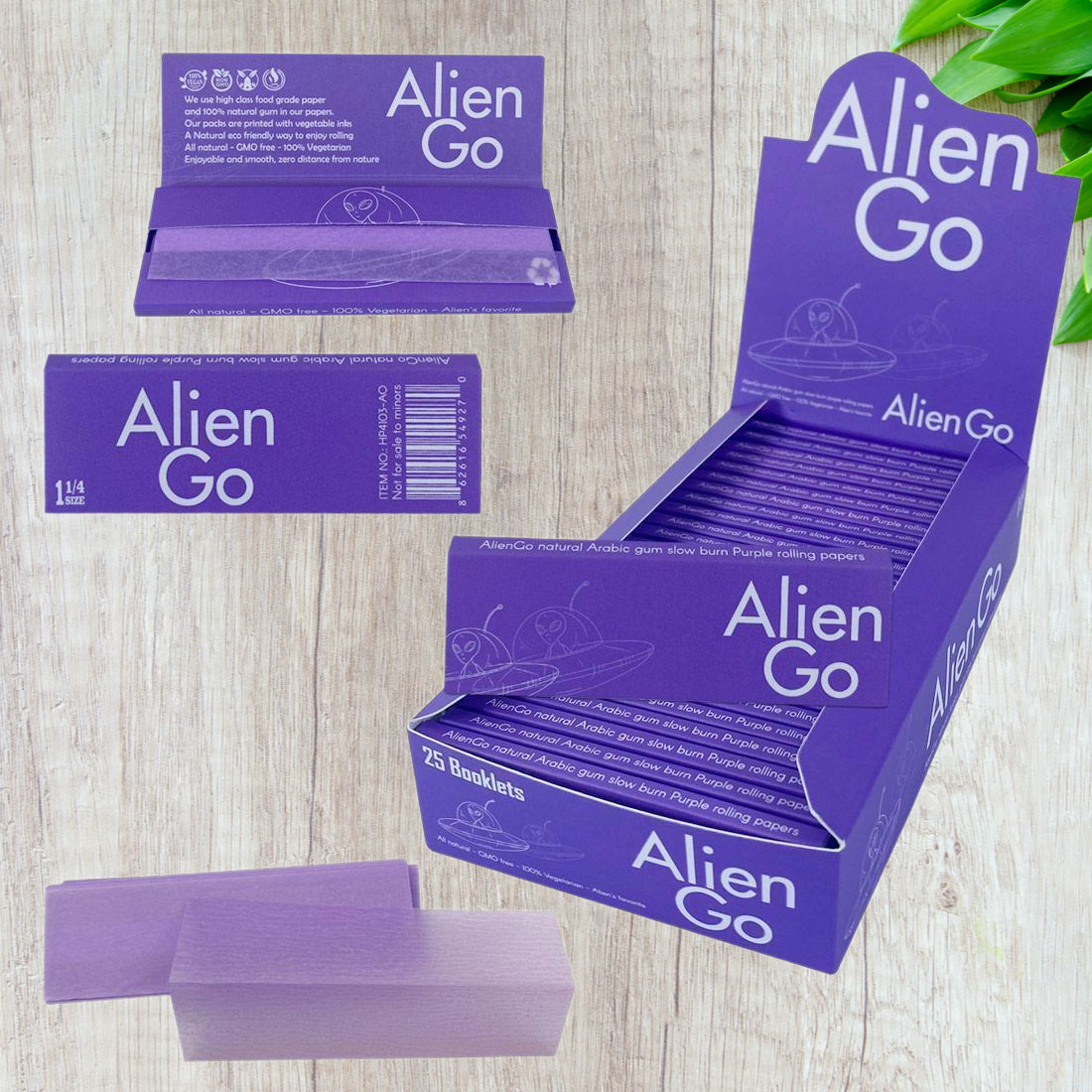 Alien Go Purple Colored Rolling Paper - 1 1/4 Size