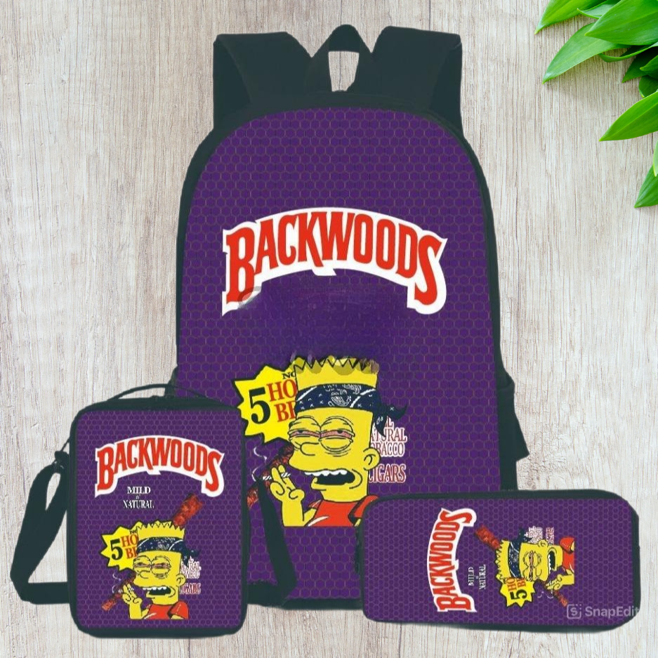 Backwoods Backpack Set - 3 pcs (Backpack, Shoulder Bag, Pencil Bag)