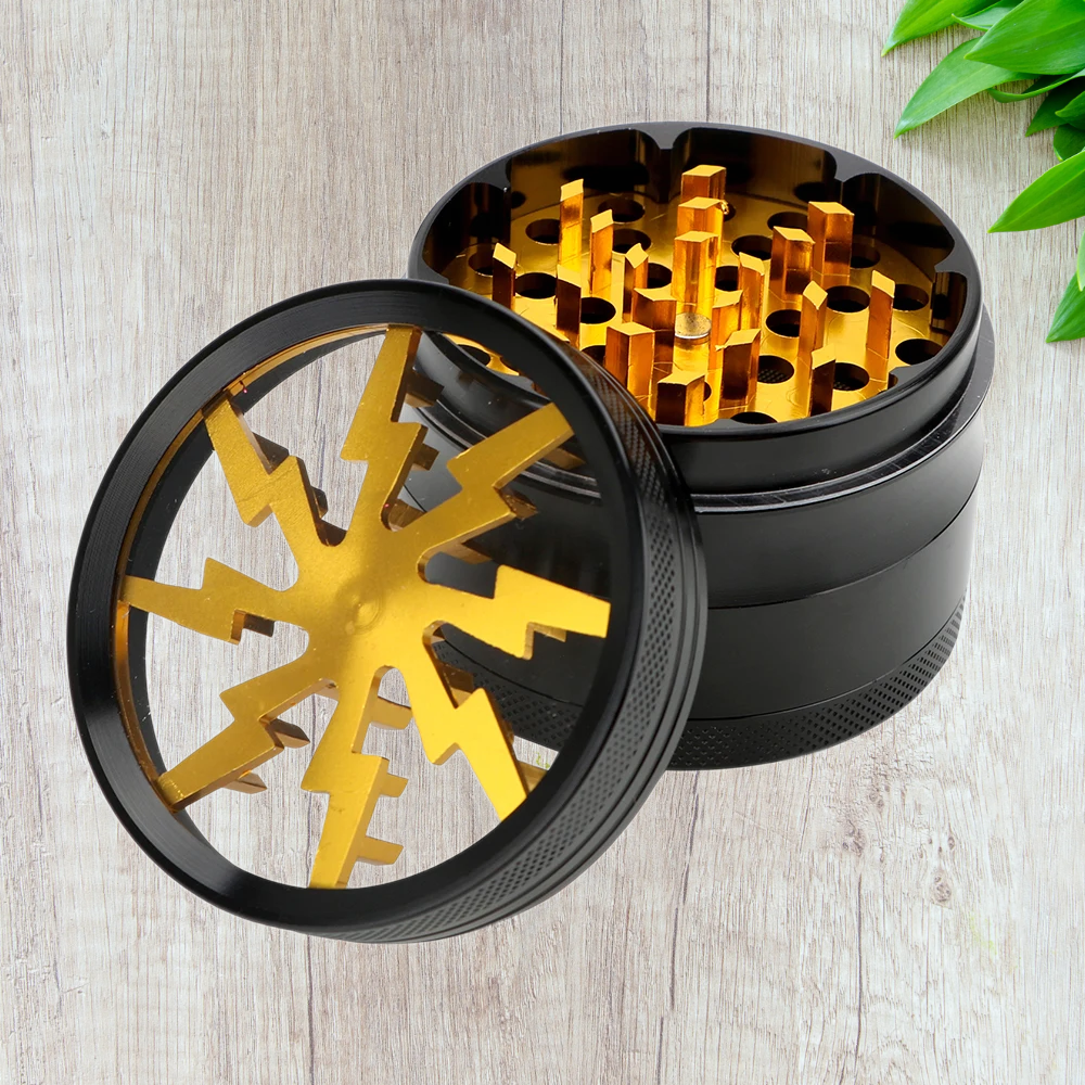 Lightning Clear Top 4 Layer Alloy Metallic Grinder - 63mm (Medium Size)