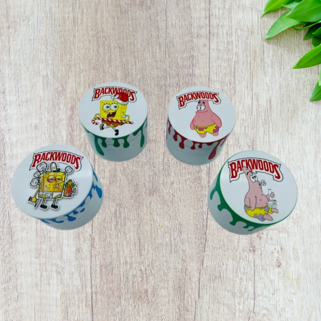 Backwoods Spongebob 4 Layer Alloy Metallic Grinder - 63mm (Medium Size)
