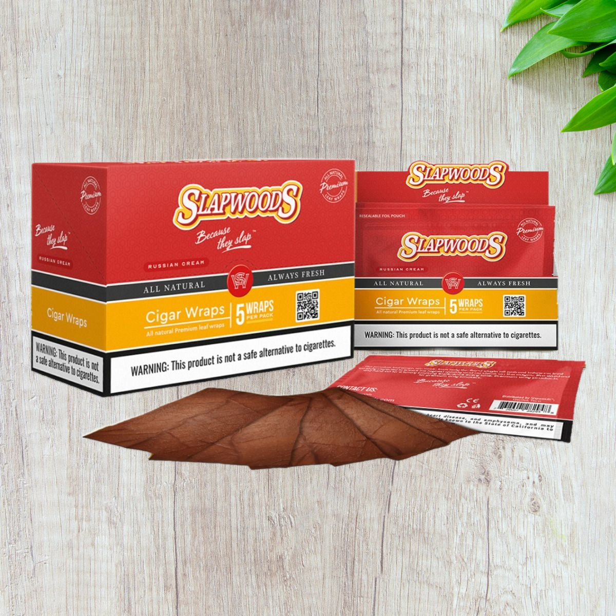 Slapwoods Premium Cigar Wraps - Russian Cream (5 Wraps pack)