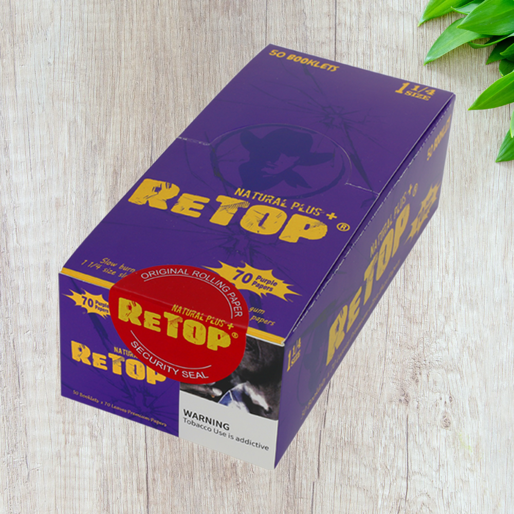 ReTop Purple Colored Rolling Papers β 1ΒΌ Size (79mm)