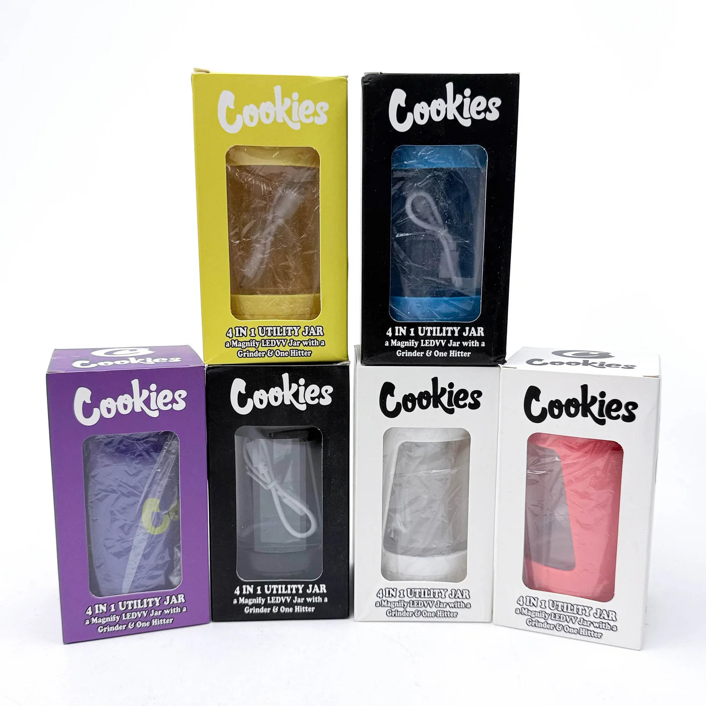 Cookies Multi-Function LED Storage Jar with Grinder