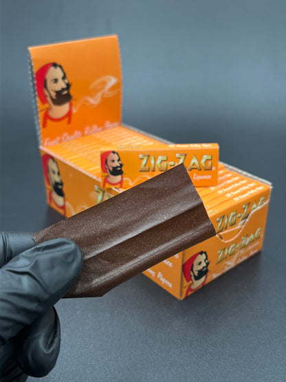 Zig-Zag Liquorice Dark Brown Chocolate Rolling Papers Regular Size