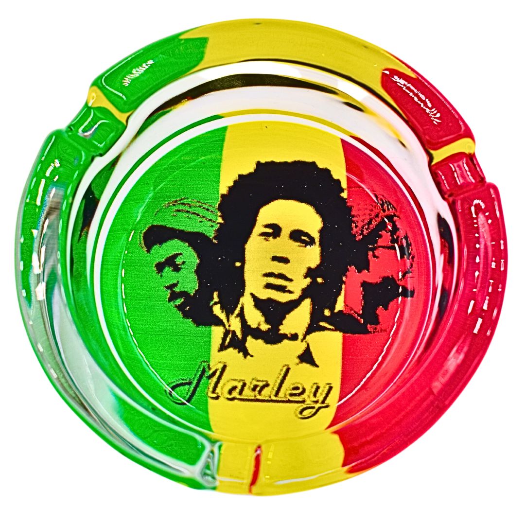 Bob Marley Legend Lives Glass Ashtray