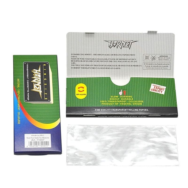 Hornet Transparent Cellulose King Size Rolling Paper Clear Colourless