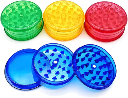 Acrylic Plastic Herb Grinder – 2 Layer 63mm (Plain Colors)