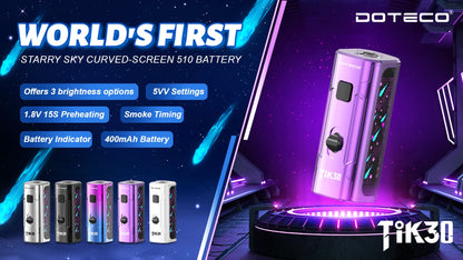 DOTECO TIK30 Starry Sky 510 Thread Battery - 400mAh Vape Cartridge