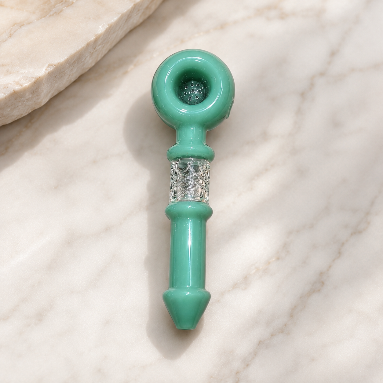 Snowflake Twist Hand Glass Pipe - 6 inches