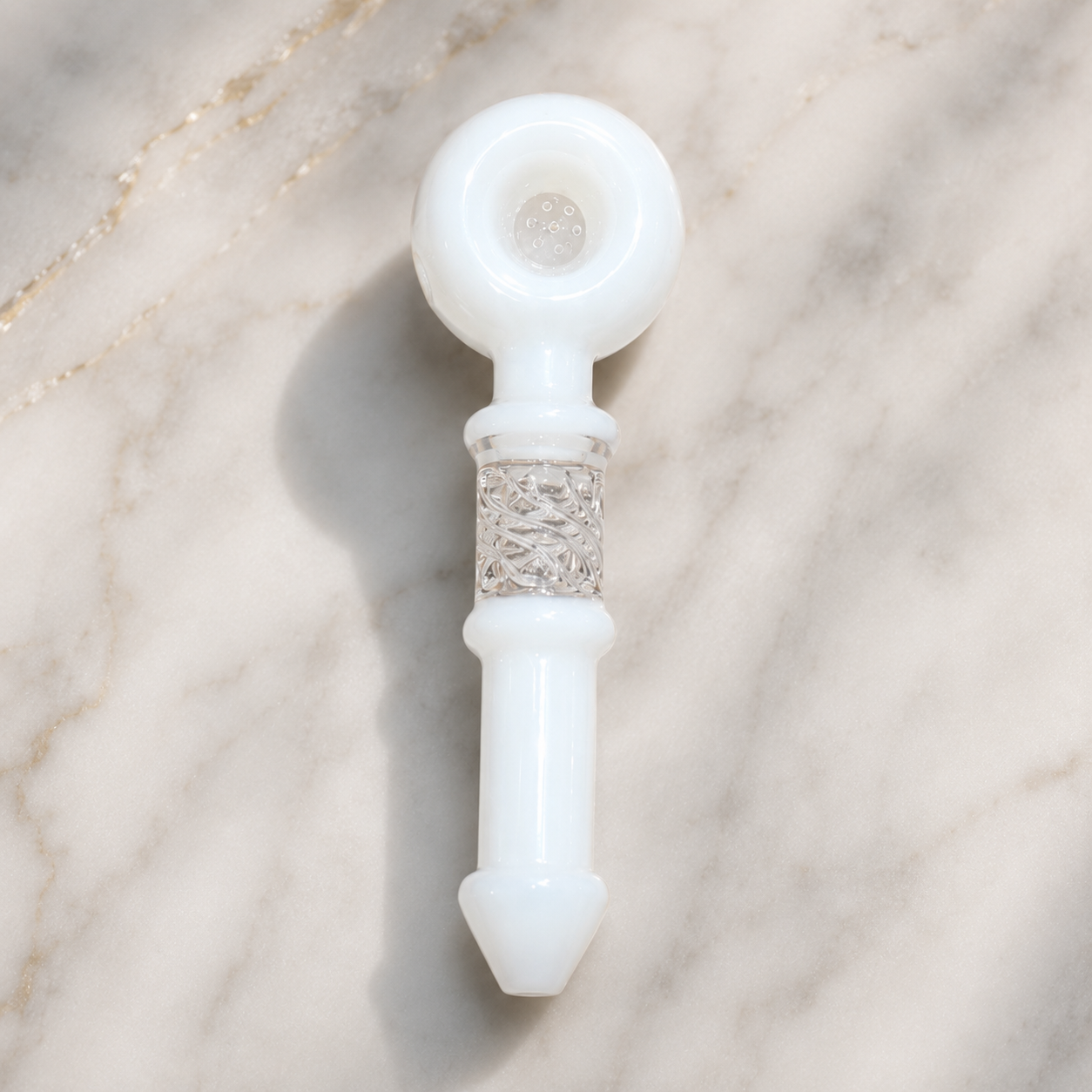 Snowflake Twist Hand Glass Pipe - 6 inches