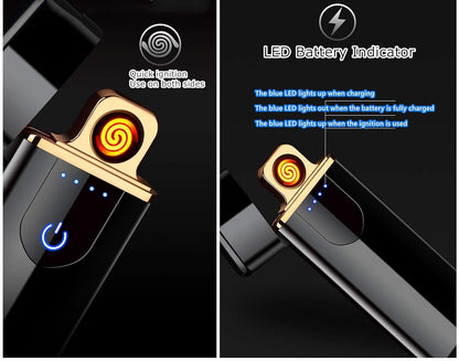 USB Rechargeable Dual Arc Electric Lighter – Windproof Plasma Flameless
