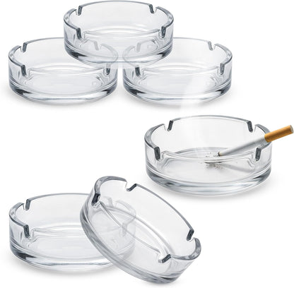 Classic Clear Round Glass Ashtray 90mm – Tabletop Ash Tray
