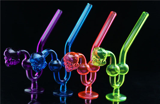 Hippster smoking Glass pipes Skull U-Shape