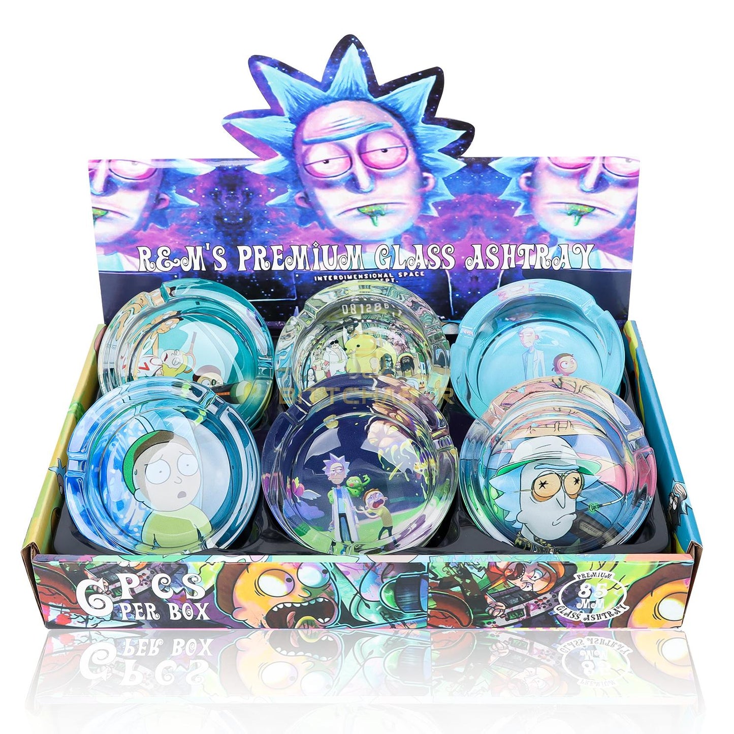Rick and Morty art round Glass Ashtray 85mm