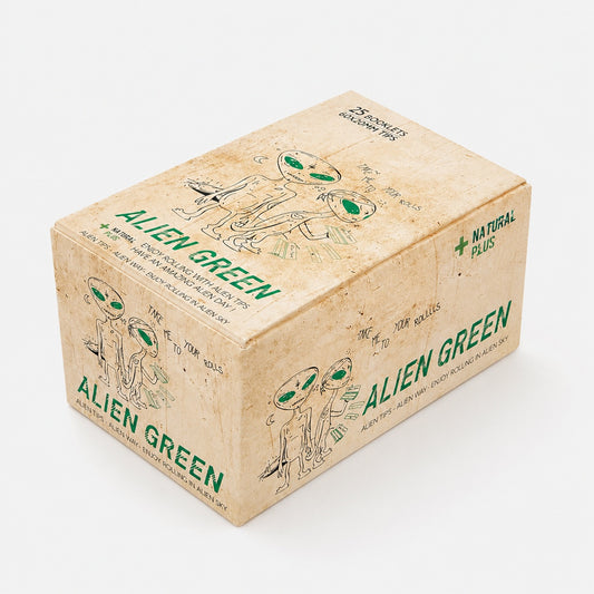 Alien Green Natural Brown Perforated Rolling Filter Tips 60×20mm – 50 Tips