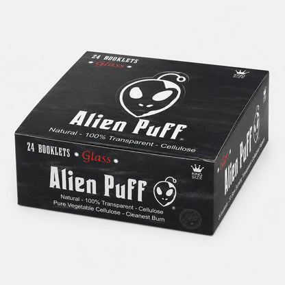 Alien Puff Glass King Size Transparent Cellulose Rolling Papers – 50 Leaves | Box of 24
