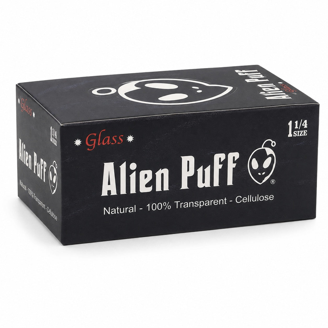 Alien Puff Glass 1¼ Transparent Rolling Papers – 50 Leaves | 24-Booklet Box