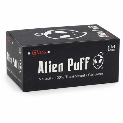 Alien Puff Glass 1¼ Transparent Rolling Papers – 50 Leaves | 24-Booklet Box
