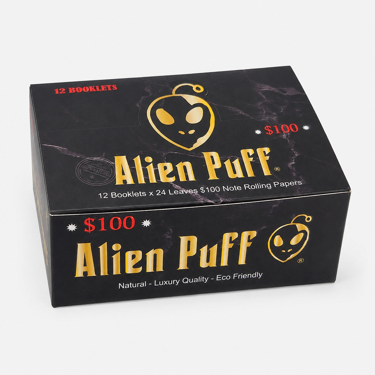 Alien Puff $100 Note King Size Rolling Papers – 24 Leaves | Box of 12