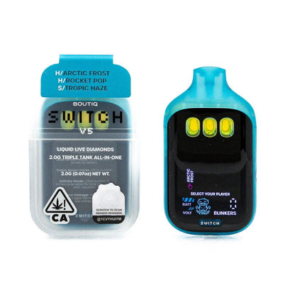 Boutiq Switch V5 – 2G Liquid Live Diamonds Triple Tank Vape Cartridge