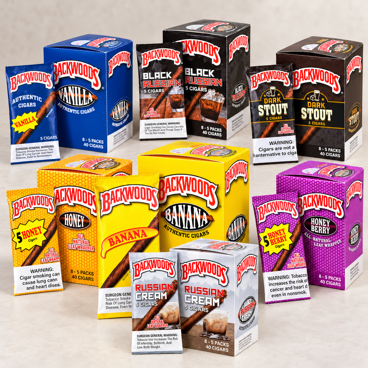 Backwoods Leaf Wrapper Cigar /  Cigarillo - 5 Pack