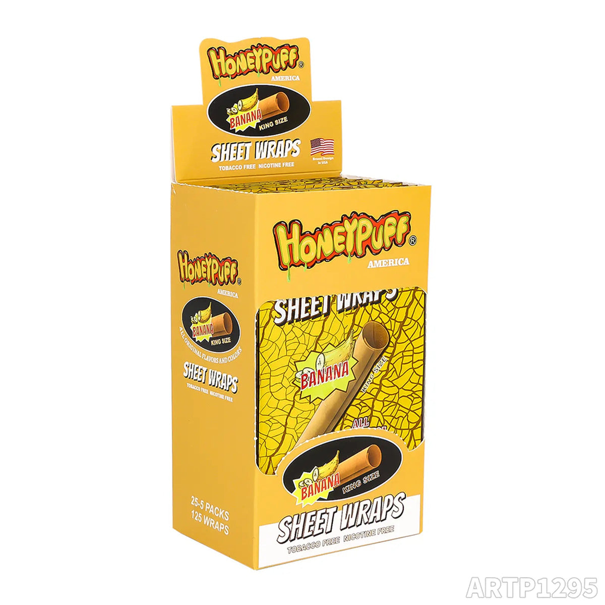 Organic Honeypuff America Blunt Sheet Wraps - 5 Wraps