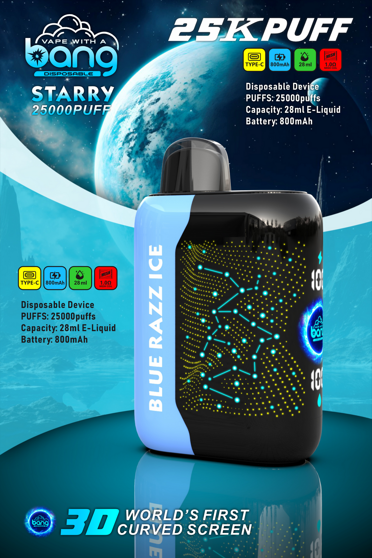 Bang Starry Galaxy 25000: 25K Puffs Disposable Nic Vape Pod