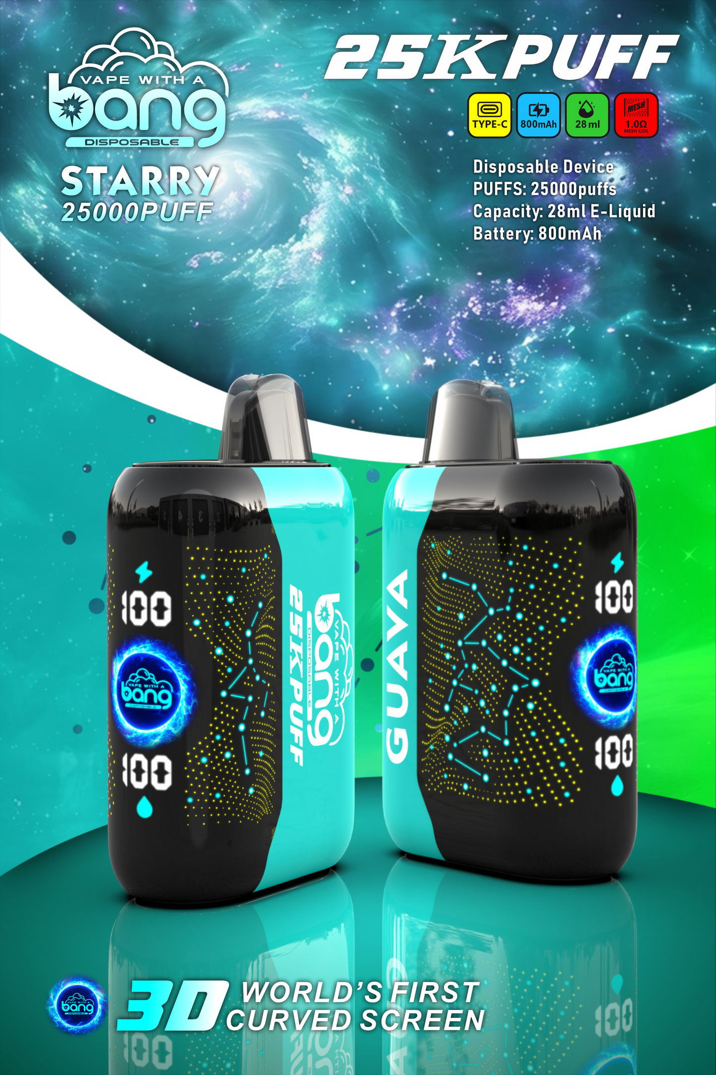 Bang Starry Galaxy 25000: 25K Puffs Disposable Nic Vape Pod