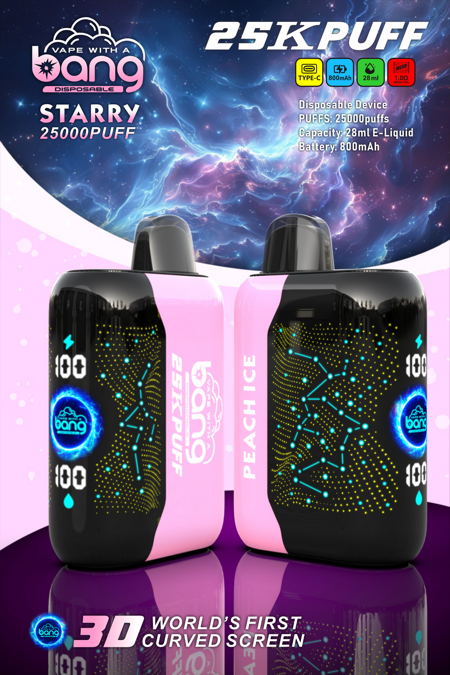 Bang Starry Galaxy 25000: 25K Puffs Disposable Nic Vape Pod