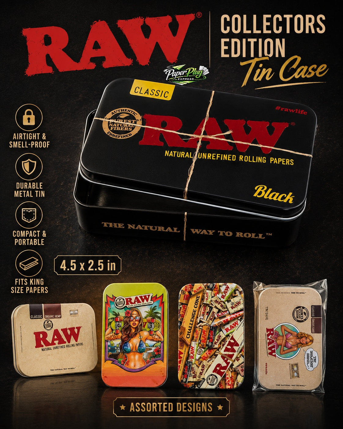RAW Collectors Edition Tin Case 2oz gift kit set
