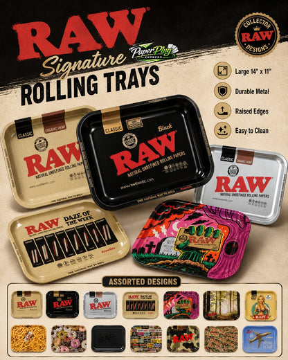 RAW Signature Rolling Trays Collection – Large 14" × 11"