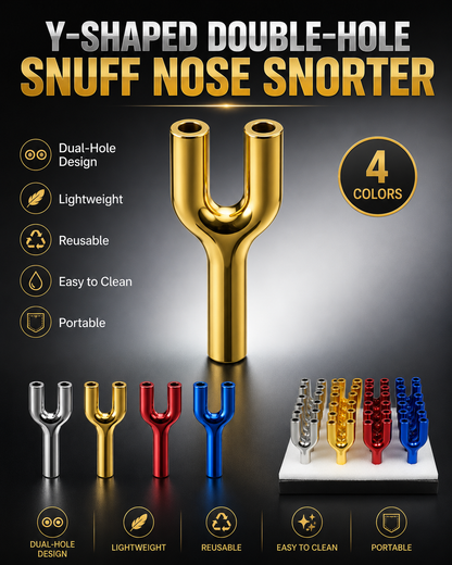 Y-Shaped Double-Hole Snuff Nose Snorter