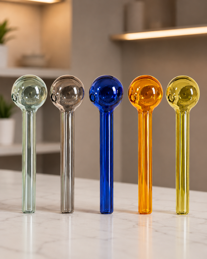 Straight Colored Oil Burner Glass Pipe – 8mm 4 Inch
