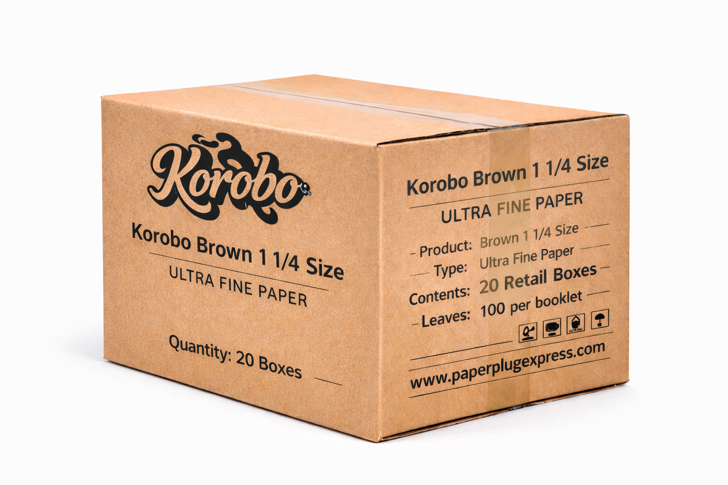 Korobo Brown 1 1/4 Size Rolling Papers - 100 Leaves
