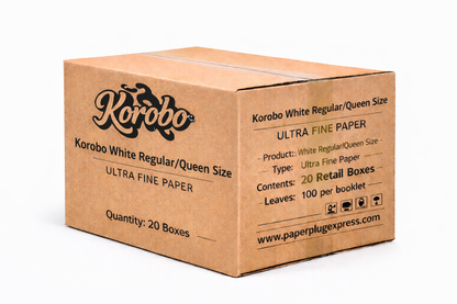 Korobo White Regular Size Rolling Papers - 100 Leaves