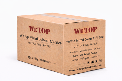 Wetop 1 1/4 Size Mixed Colored (Blue, Green, Purple & Pink) Rolling Paper