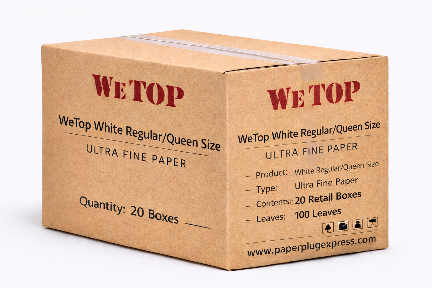 WeTop White Regular Queen Size Rolling Paper - 100 Leaves