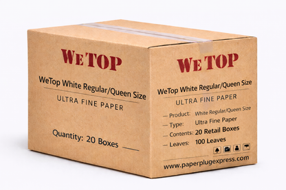 WeTop White Regular Queen Size Rolling Paper - 100 Leaves