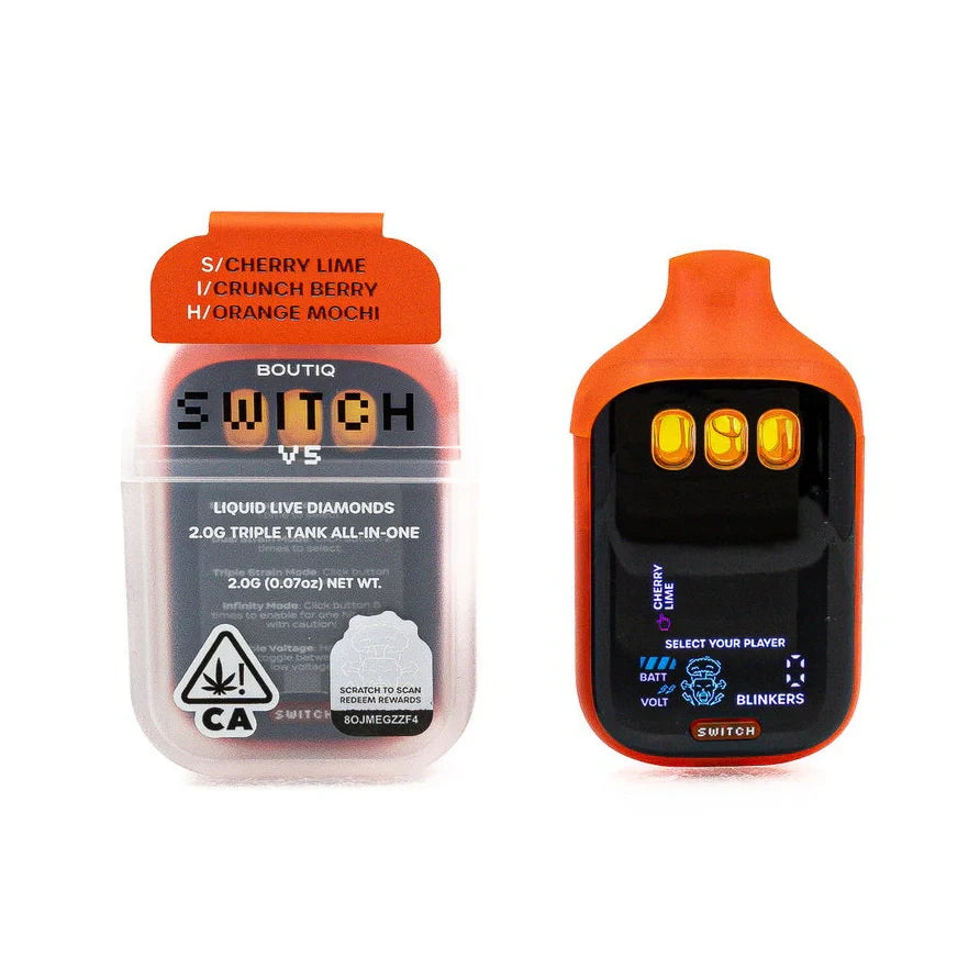 Boutiq Switch V5 – 2G Liquid Live Diamonds Triple Tank Vape Cartridge
