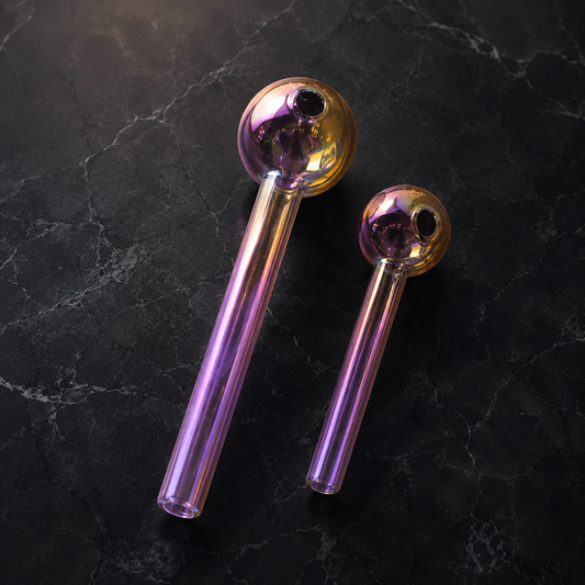 Cosmic Purple Borosilicate Hand Glass Pipe Oil Burner – 4 & 6 inch