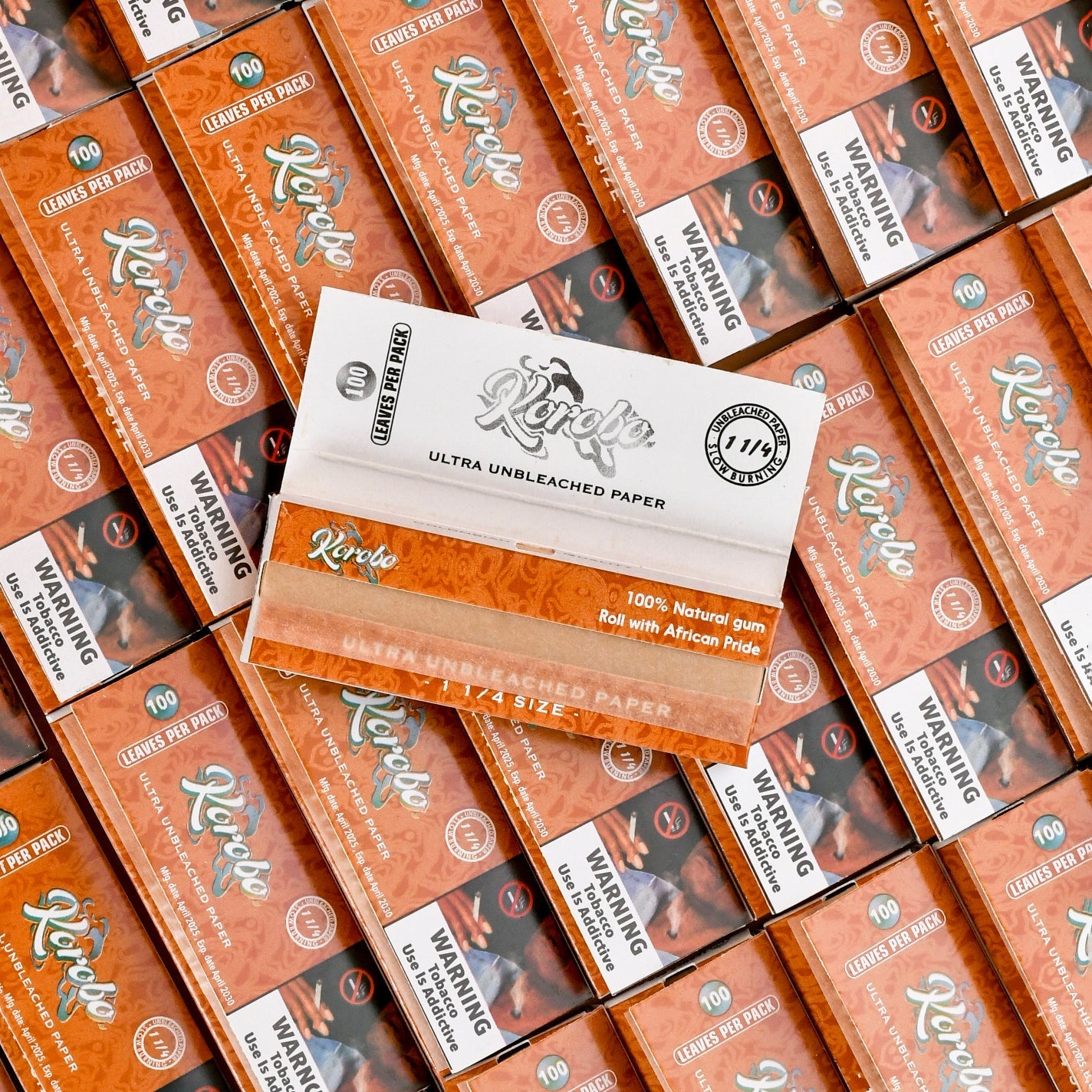Korobo Brown 1 1/4 Size Rolling Papers - 100 Leaves