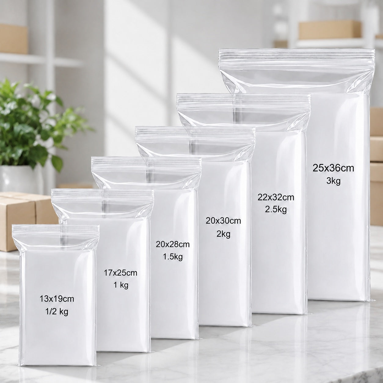 Extra-Thick 20-Thread Clear Resealable Ziplock Storage Bags - 100pcs